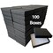 MADE IN USA - 100 Boxes - Matte Black Jewelry Boxes with Cotton Filling - 3.5"x3.5"x7/8"